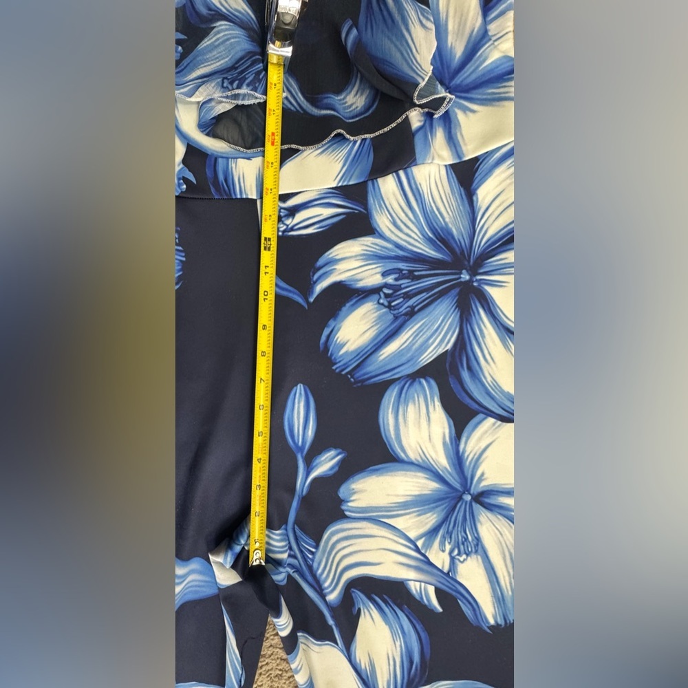 K Jordan Navy Floral Off-Shoulder Wide-Leg Jumpsuit | 2X - Picture 6 of 9